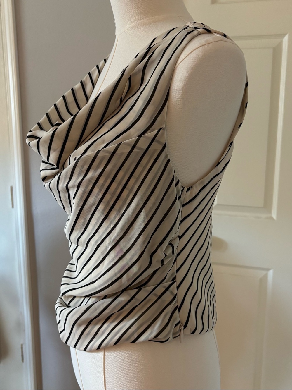 Abercrombie & Fitch Striped Cowl Neck Draped Top S Y2K